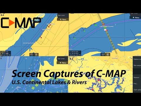 C-MAP Continental U. S. Lakes and Rivers map chart in Lowrance Gen3 unit