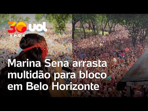Carnaval: Marina Sena arrasta multidão para bloco em Belo Horizonte; veja vídeos