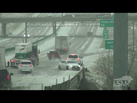 01-31-2023 Dallas, TX - Icy Weather Day 2 - Stuck Vehicles and Messy Roads