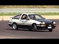 Toyota AE86 Sprinter Trueno Drifting Pure Sound On Board