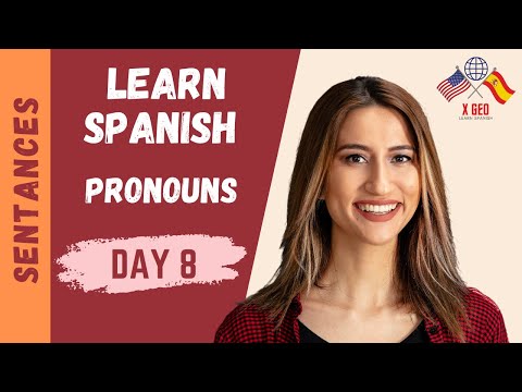 LEARN SPANISH Phrases ► (DAY 8) Pronouns ►  Spanish WORDS and SENTANCES  #XGEO