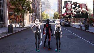 SPIDERGWEN ACROSS THE SPIDERVERSE PLAYING SPIDERMAN 2 (FUNNY FREE ROAM GAMEPLAY)