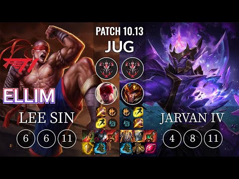 T1 Ellim Lee Sin vs Jarvan IV Jungle - KR Patch 10.13