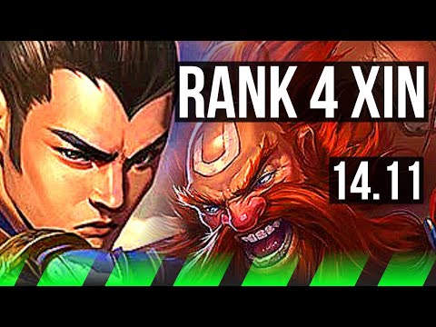 XIN ZHAO vs GRAGAS (JGL) | Rank 4 Xin, 6/2/8, Dominating | NA Challenger | 14.11