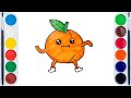 How To Draw An Orange Easy Step By Step For Kids