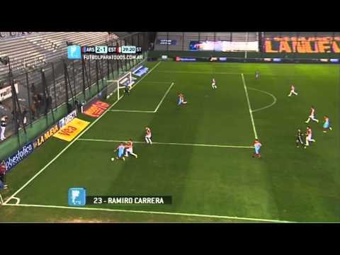 Gol Carrera. Arsenal 2 - Estudiantes 1. Fecha 1. Torneo Primera División 2014. Fútbol Para Todos