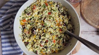Grilled Veggie Orzo Salad by Laura in the Kitchen