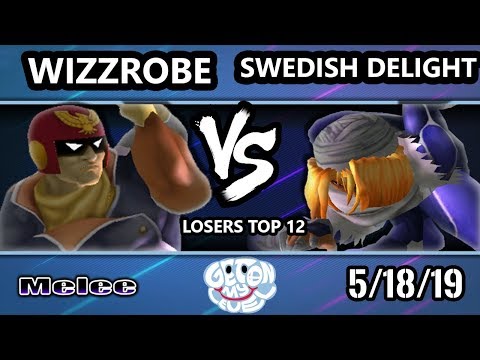 GOML 2019 SSBM - Wizzrobe (Falcon) Vs. Swedish Delight (Sheik) Smash Melee Tournament Losers Top 12