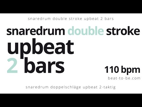 snaredrum double stroke upbeat 1 & 2 bars exercise 1 bpm 110