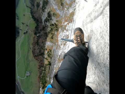 Man's Final Traverse Climbing the Furenwand via Ferrata in Switzerland