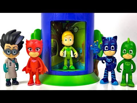 UNBOXING PJ MASKS STACKABLE TRANSFORMING PLAYSET GEKKO AND OWLETTE & STORY WITH ROMEO AND CATBOY