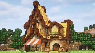 【マインクラフト】オレンジと黄色のファンタジーな家の作り方【マイクラ建築】