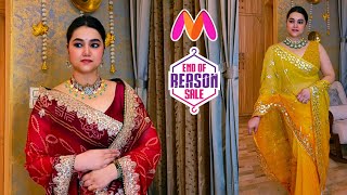Myntra End of reason Sale haul Saree, winter wedding blouse & Footwear @PoojaRikichoyal 