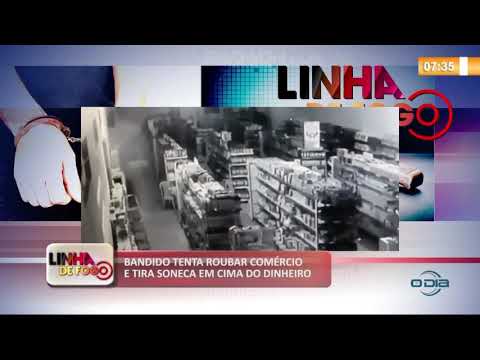 LINHA DE FOGO 01 10  Bandido tenta roubar comeÌrcio e tira soneca em cima do dinheiro