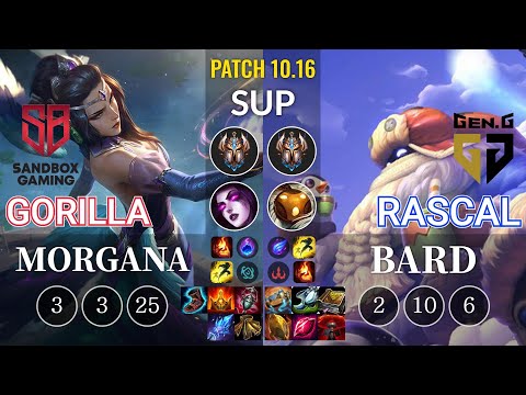SB GorillA Morgana vs GEN Rascal Bard Sup - KR Patch 10.16
