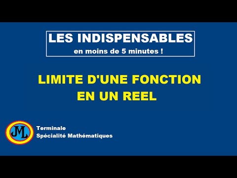 Limite d'une fonction en un réel a en 5 minutes. Terminale spécialité maths. Les indispensables.