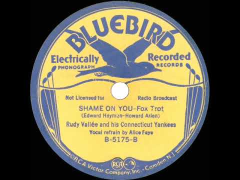 1933 Rudy Vallee - Shame On You (Alice Faye, vocal)