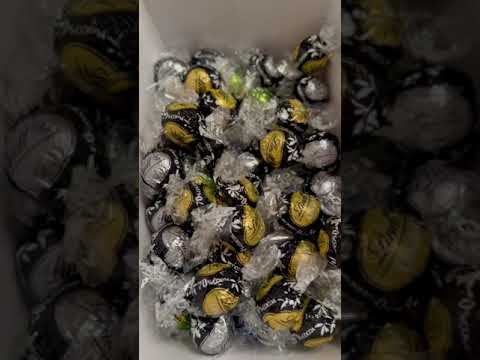 Filling Box With Lindt Chocolate Flavors #satisfying #lindt #chocolate #satisfyingsounds #shorts