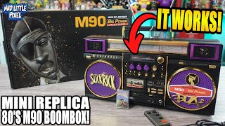 THIS IS BAD ASS! Mini WORKING Replica Of 1980's M90 Boombox! Slick Rick & BUA Limited Edition!