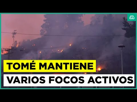 Focos activos en Tomé: Gran incendio en el Biobío