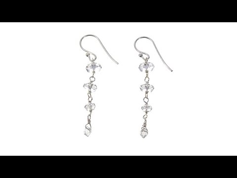 Deb Guyot Herkimer "Diamond" Quartz Faceted Drop Earrings