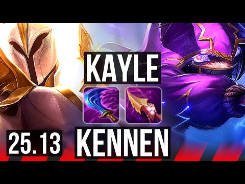 KAYLE vs KENNEN (TOP) | 9/1/0, Legendary | KR Master | 25.13