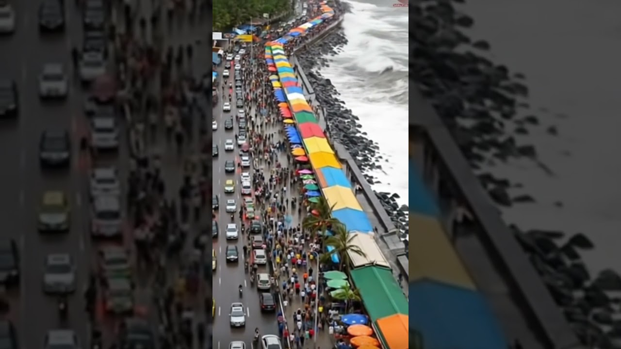 Massive Ocean Waves Crash Into City Streets | AI Simulation 🌊🚙 #4k #ai