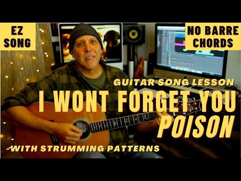 Poison I Wont Forget You Guitar Song Lesson with lick & Tabs - Easy