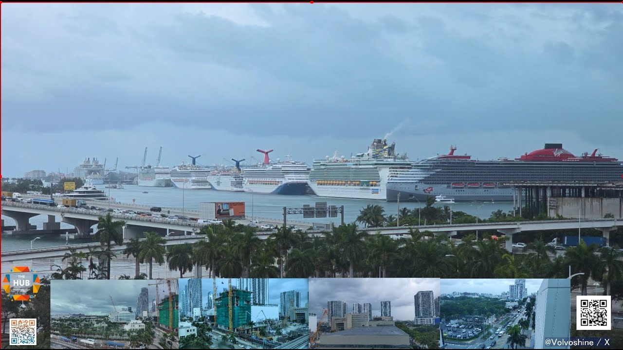 LIVE Miami | PortMiami | Skyline | 4K | Multiple Angles | Casa Bella Construction | Milton Weather |