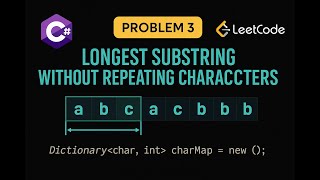 LeetCode 3: Longest Substring Without Repeating Characters | C# Solution | Sliding Window