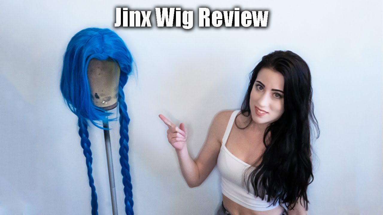 L-email Wig Review: 130cm League of Legends Arcane Jinx Blue Long Woman Cosplay Wigs