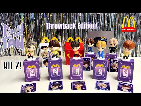 TinyTan 💜🎶🖤 Happy Meal ‘Throwback Edition’ BTS Figures at McDonalds! All 7!