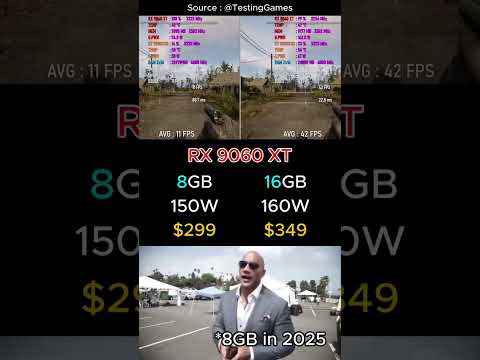 RX 9060 XT 8GB VS 16GB GPU