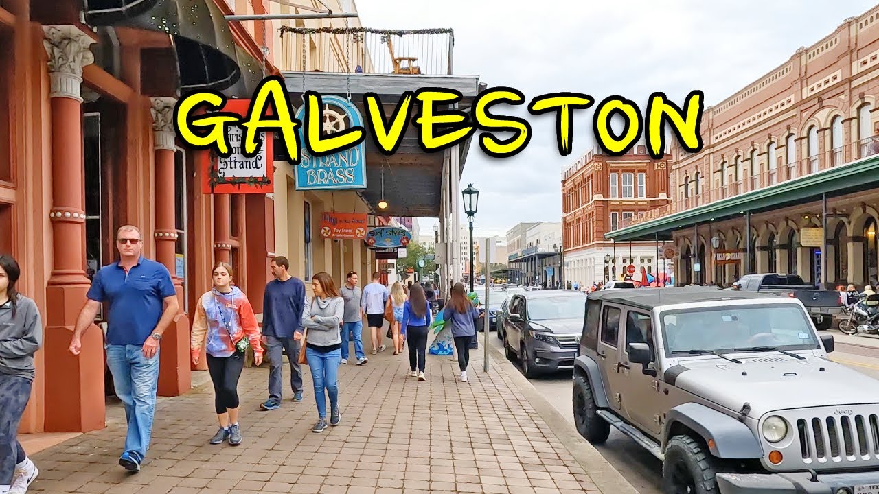 Immersive street-level walking tour through Galveston, TX, United States, showcasing authentic urban landscapes, local architecture, and the vibrant atmosphere of the city's neighborhoods