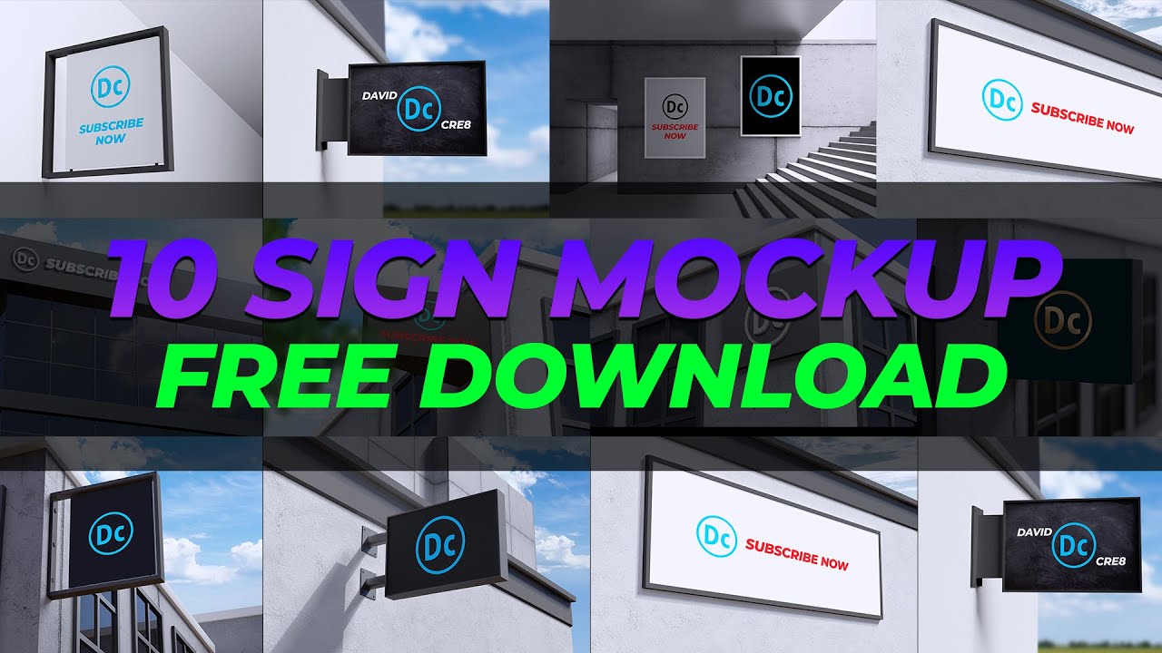 10 Signage Mockup | Free Download