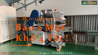 Máy bào hai mặt khổ 4 tấc chuyên làm pallet xuất khẩu của Woodmaster WM-400ARD