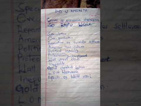 The causes of economic depression in Europe