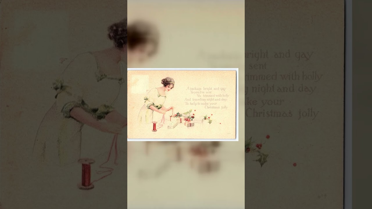 Christmas Postcard, Divided Back, Janesville WI, 1911 Postmark Video