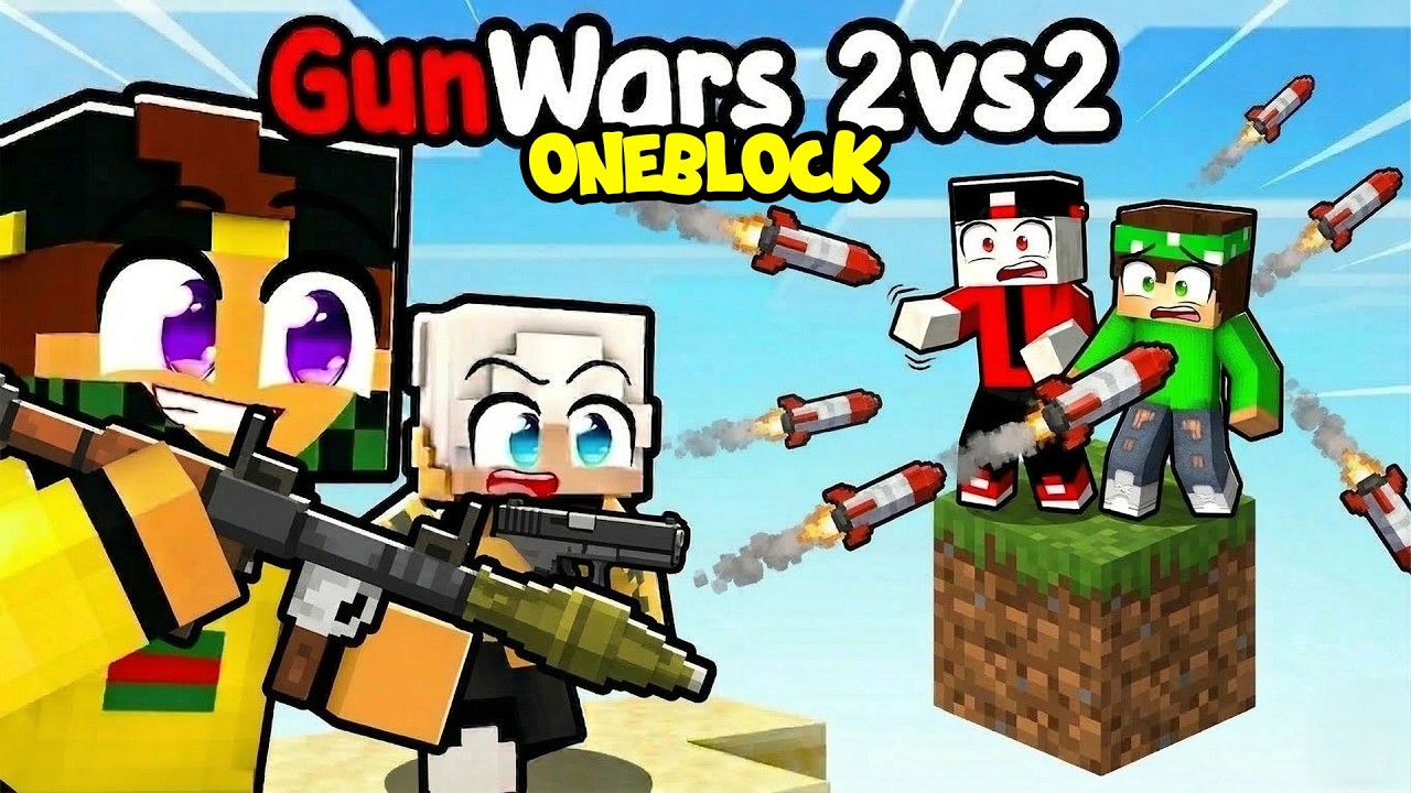 GUNWARS 2VS2 CON I ONEBLOCK - MARCY ZEYXON vs NICO LOCO - MINECRAFT ITA