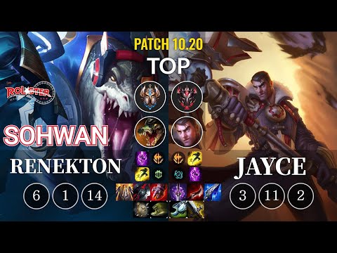KT SoHwan Renekton vs Jayce Top - KR Patch 10.20