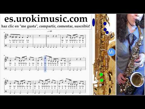 Tutorial de Saxofon (tenor) Axel F - Crazy Frog Clases Notas um-i927