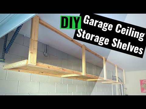 DIY Garage Ceiling Storage Shelves