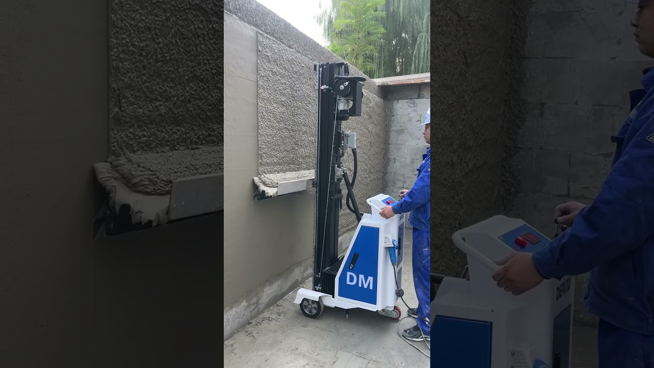 High efficiency plastering machine DERUTU wall smooth plaster #spraying #mortar