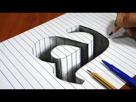 Drawing A Hole in Line Paper   3D Trick Art