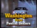 1989 Pontiac Grand Prix DC Area Dealers TV Commercial