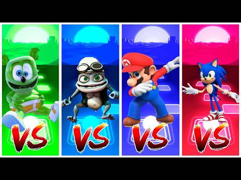 Gummy bear VS crazy frog VS The Super Mario Bros VS Sonic Tiles Hop EDM Rush #tileshop #coffindance