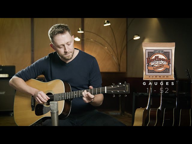 Vídeo relacionado con Ernie Ball Earthwood Rock and Blues - Cuerdas para guitarra acústica, bronce fosforado, con cuerda Sol lisa, 3 paquetes, calibre 10-52