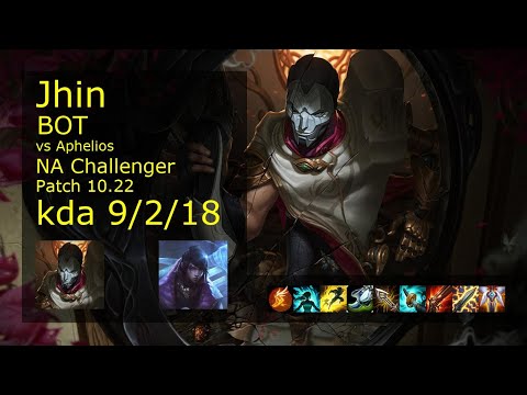 Jhin ADC vs Aphelios - NA Challenger 9/2/18 Patch 10.22 Gameplay