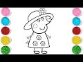 Peppa Pig Drawing Painting And Coloring For Kids And Toddlers Let S Draw Together