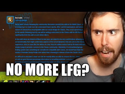 Asmongold's Reaction to Blizzard Breaking The LFG Addon